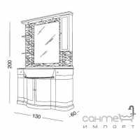 Комплект підлоговий 130см Eurodesign Luxury Comp.12 Bianco білий, метал колір на вибір