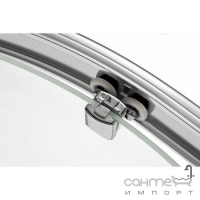 Полукруглая душевая кабина Cersanit Ineba 90x90x185 профиль хром, стекло прозрачное (графит)/матовое