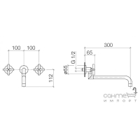 Смеситель для кухни настенный Dornbracht Kitchen Tara 36818892-06 Платина Матовая