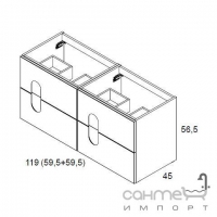 Комплект меблів для ванної кімнати Royo Group Bannio Swift 120 Set 8 колір на вибір
