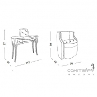 Комплект підлоговий 112см із пуфом Eurodesign Garden Comp.4 Bianco білий, метал колір на вибір