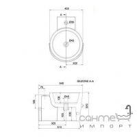 Раковина подвесная, с отверстием под смеситель Scarabeo Bucket 8804 T (краска)