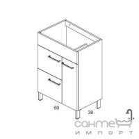 Комплект мебели для ванной комнаты Royo Group Bannio Confort 60 39 Set 1 зеленый антрацит