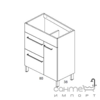 Комплект мебели для ванной комнаты Royo Group Bannio Confort 80 39 Set 3 зеленый антрацит