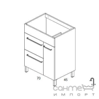 Комплект меблів для ванної кімнати Royo Group Bannio Confort 70 45 Set 6 венге
