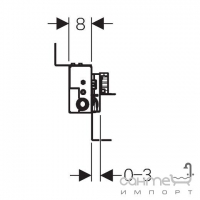 Монтажный элемент для душевой системы Geberit Duofix 457.534.00.1, с водоотводом в стене d50