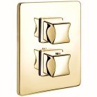 Термостат для душа встраиваемый, с трехходовым переключателем, наружная часть Fir Playone Déco 87425331800 гламурное золото 