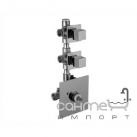 Встраиваемый термостат для душа с двумя выпусками Fantini Plano 38 02 3902SB Хром