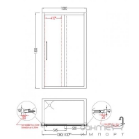 Раздвижная душевая дверь Devon&Devon Majestic MAS/110 (стекло прозрачное, профиль хром)