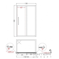 Розсувні душові двері Devon&Devon Majestic MAS/120 (скло прозоре, профіль хром)