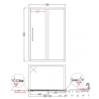 Раздвижная душевая дверь Devon&Devon Majestic MAS/130 (стекло прозрачное, профиль хром)