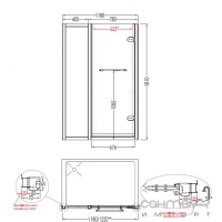 Распашная дверь с неподв. сегментом Devon&Devon Savoy K K/80 (стекло прозрачное, профиль хром, левая)