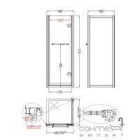 Распашная дверь с боковой стеной Devon&Devon Savoy X X/70 (стекло прозрачное, профиль хром, правая)