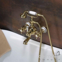 Смеситель настенный для ванны с ручным душем Kraus Apollo KEF-16060 G золото