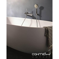 Настінний змішувач для ванни з душовим гарнітуром Fantini Stilo 70 02 1216S Хром