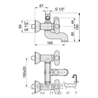 Смеситель для ванны с душевым гарнитуром Fantini I Balocchi 60 ** 0015 Цветные