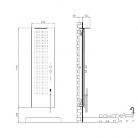 Багатофункціональна, душова панель, настінний монтаж Acquapura Fantini 74 AA 650102