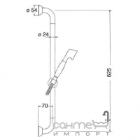 Душевой комплект со штангой и ручным душем Fantini Showers program 86 03 0889 Белый