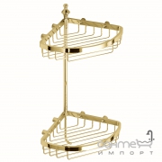 Двойная настенная, угловая мыльница-корзина с крючком Fir ABME16B золото