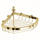 Настенная, угловая мыльница-корзина с крючком Fir ABME16A золото