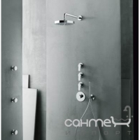 Встраиваемый термостат для ванны/душа с тремя выпусками Fantini AL/23 Lissoni 26 ** B303B Белый, Черный
