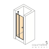 Розстібні двері, які складаються, з нерухомими сегментами для ніші або бічної стінки (кутовий вхід) Huppe Format Design F50201