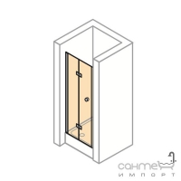 Складывающаяся дверь для ниши или боковой панели (угловой вход) Huppe Format Design F50301 (крепление слева)
