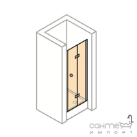 Складывающаяся дверь для ниши или боковой панели (угловой вход) Huppe Format Design F50402 (крепление справа)