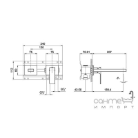 Настенный смеситель для умывальника Fantini Mint 34 02 F011B Хром