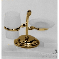 Мыльница и стакан на подставке Pacini & Saccardi Oggetti Appoggio 30165/O золото