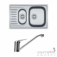 Кухонная мойка Franke Polar PXL 651-78 декор + смеситель Narew 35 + сифон 101.0265.024