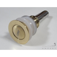 Донный клапан для раковины с переливом COSO 8802 (click-clack) золото