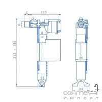 Универсальный наполнительный клапан для бачка Sanit 510 35 мм G 1/2 25.002.00..0000