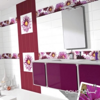 Плитка настенная декор Absolut Aure Decor Orchides Lines Berenjena