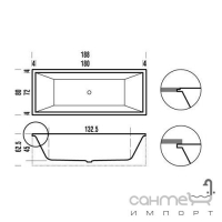 Ванна встроенная с рамой Teuco Paper T70---D-