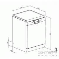 Окрема посудомийна машина Smeg Universal LSA6439X2 Срібляста/Дверцята-Нержавіюча сталь