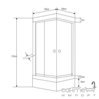 Прямокутний паровий гідромасажний бокс Vela Boob 120x80x213