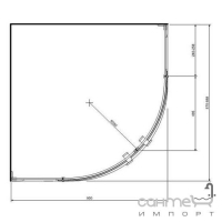 Полукруглая душевая кабина Kolo Niven 90 FKPF80222003 глянцевый хром, прозрачное