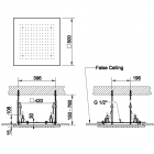 Елементи кріплення для душової системи 500х500 Gessi Minimali Quadro 32852