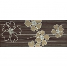 Плитка Ceramika-Konskie Marco brown inserto 20x50 (кахель з квітами)