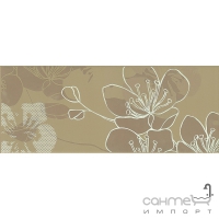 Плитка Ceramika-Konskie Aura beige inserto a 20x50 (кафель с цветами)
