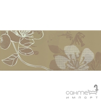Плитка Ceramika-Konskie Aura beige inserto b 20x50 (кафель с цветами)