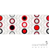 Плитка Ceramika-Konskie Domenico red circles inserto 20x50