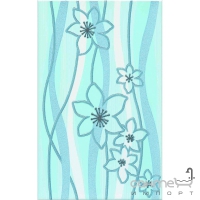 Плитка Ceramika Color Samba niebieska dekor (цветы) 25x40