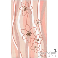Плитка Ceramika Color Samba różowa dekor (цветы) 25x40