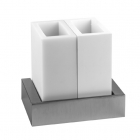 Стакан двойной настенный Gessi Rettangolo 20810 Белый XL и Черный XL/Белая керамика 