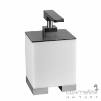 Дозатор для жидкого мыла настольный Gessi Rettangolo 20837/031 Хром/Белая керамика 