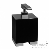 Дозатор для жидкого мыла настольный Gessi Rettangolo 20838/031 Хром/Черная керамика 