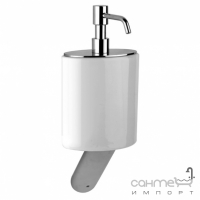 Дозатор для жидкого мыла настенный Gessi Ovale 25614/031 Хром/Белая керамика 