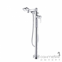 Змішувач для ванни для підлоги Yatin Carving 8065018 з ручним душем і душовим шлангом хром.